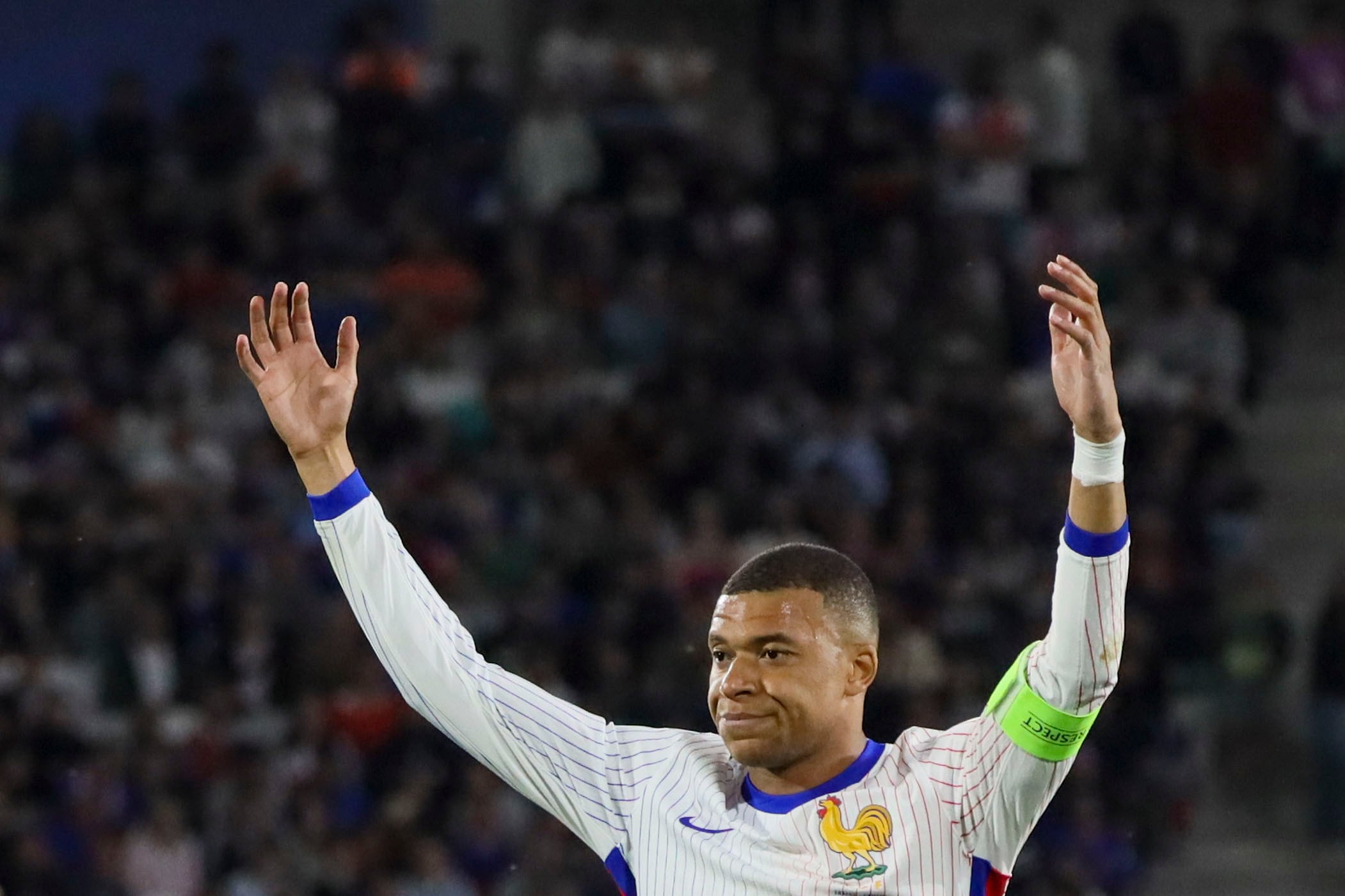 Kylian Mbappé, en un duelo amistoso con Francia.