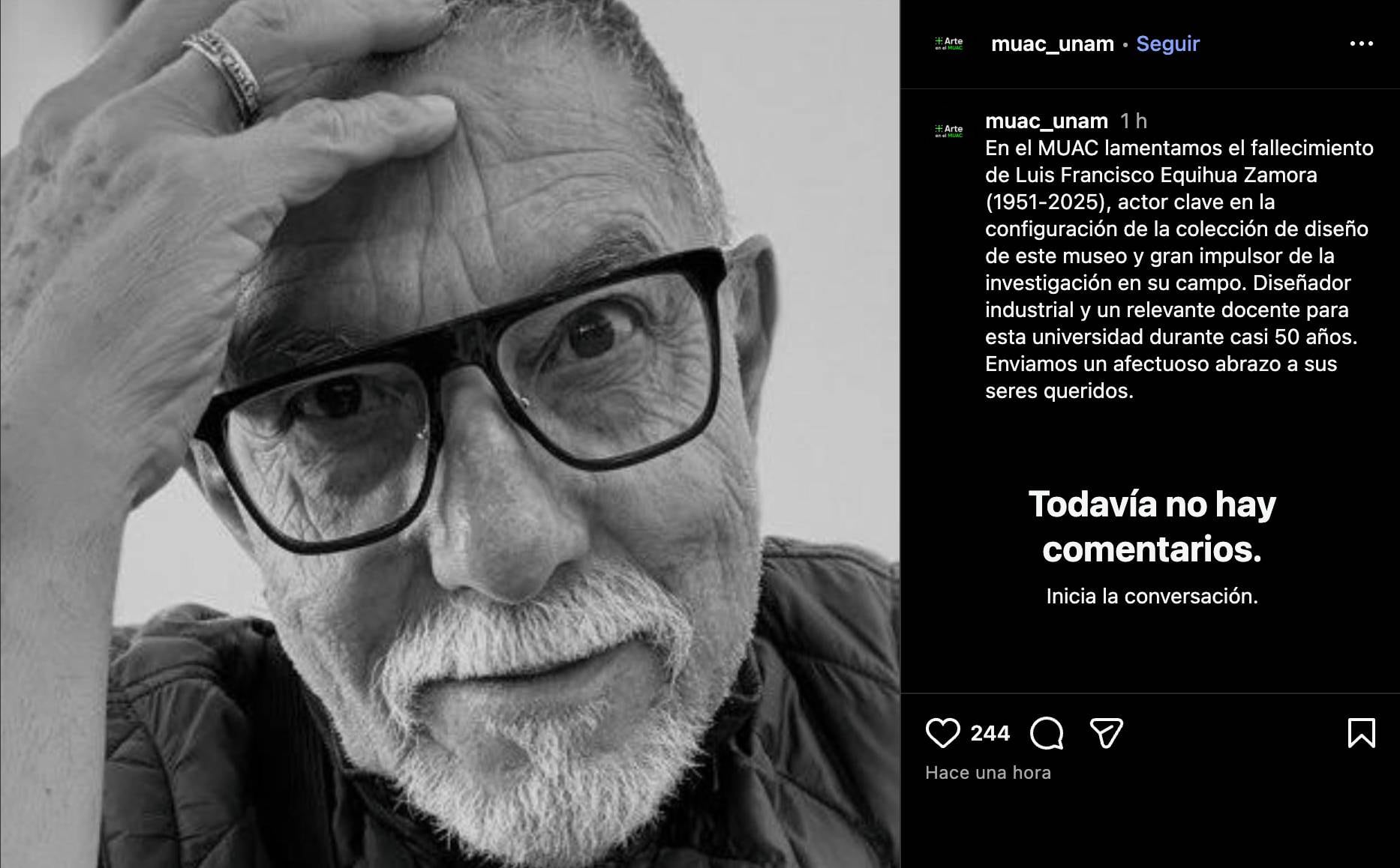 MUAC UNAM despide a Luis Francisco Equihua Zamora