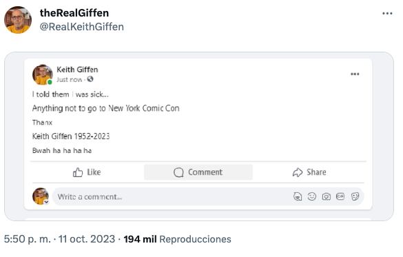Keith Giffen muere a los 70 años, creador de personajes como Rocket Raccoon, Lobo y Blue Beetle