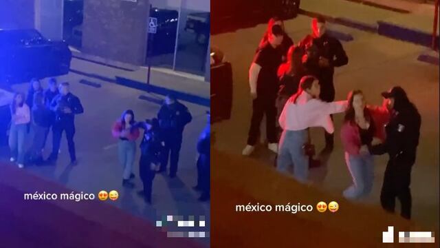 Saca a bailar a un policía que llegó a la fiesta