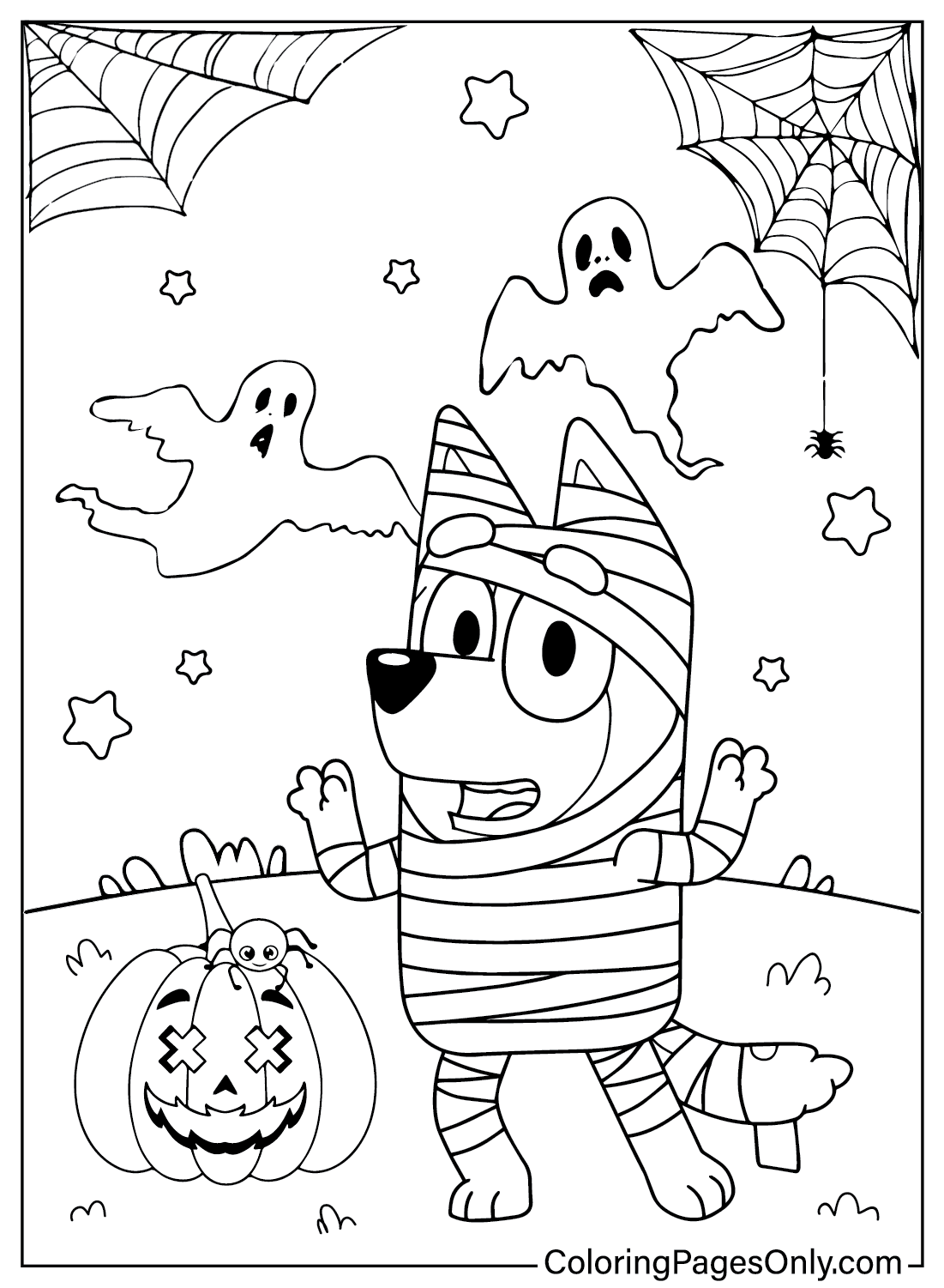 Dibujo de Bluey en Halloween