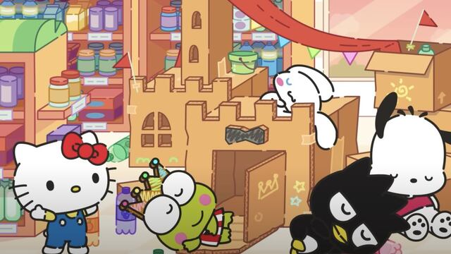 La fiesta de pijamas de Keroppi con Hello Kitty