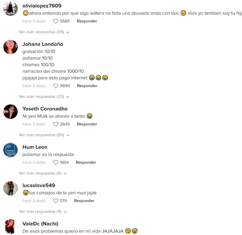 Reacciones a la joven agasajando con 2 hombres en la feria