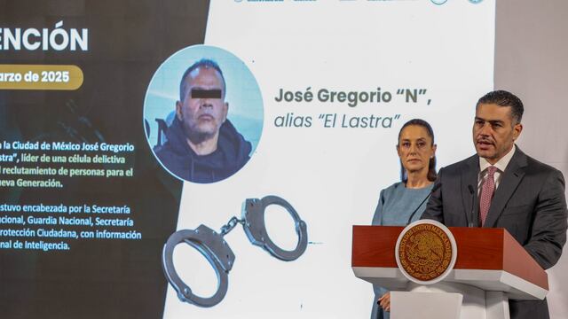 Omar García Harfuch, secretario de seguridad y protección ciudadana, informo de la detención de Jorge Gregorio "N", alías el Lastra, a quien señalan de ser un reclutador del grupo criminal CJNG
