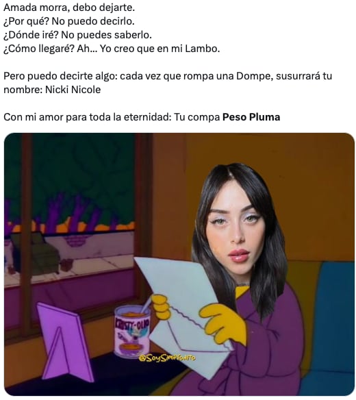 Memes de Peso Pluma infiel a Nicki Nicole
