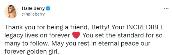 Halle Berry reacciona a la muerte de Betty White