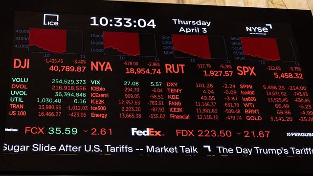 Economía de Estados Unidos amanece con pérdidas en Wall Street tras aranceles de Donald Trump