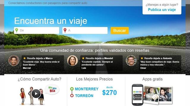 Aplicación francesa de viajes apuesta por "aventones" en México