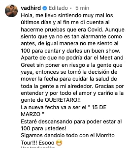 Vadhir Derbez tiene Covid-19