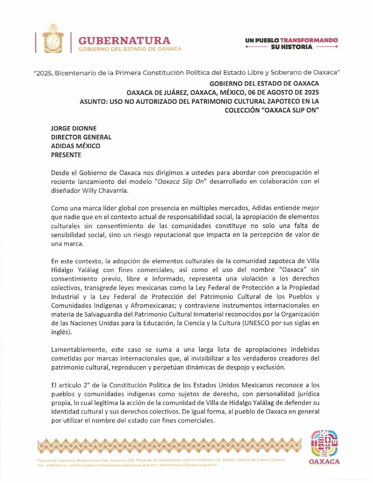 Carta de Salomon Jara