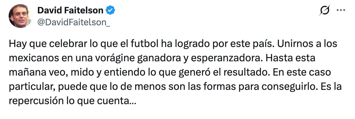 David Faitelson habla de lo que generó el triunfo de la Selección Mexicana
