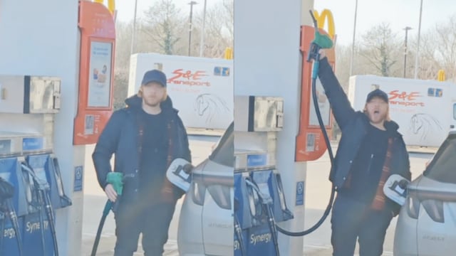 VIDEO: Rupert Grint consumido por Ron Wesley, personaje de Harry Potter, grita “Expensive Petroleum” mientras carga gasolina