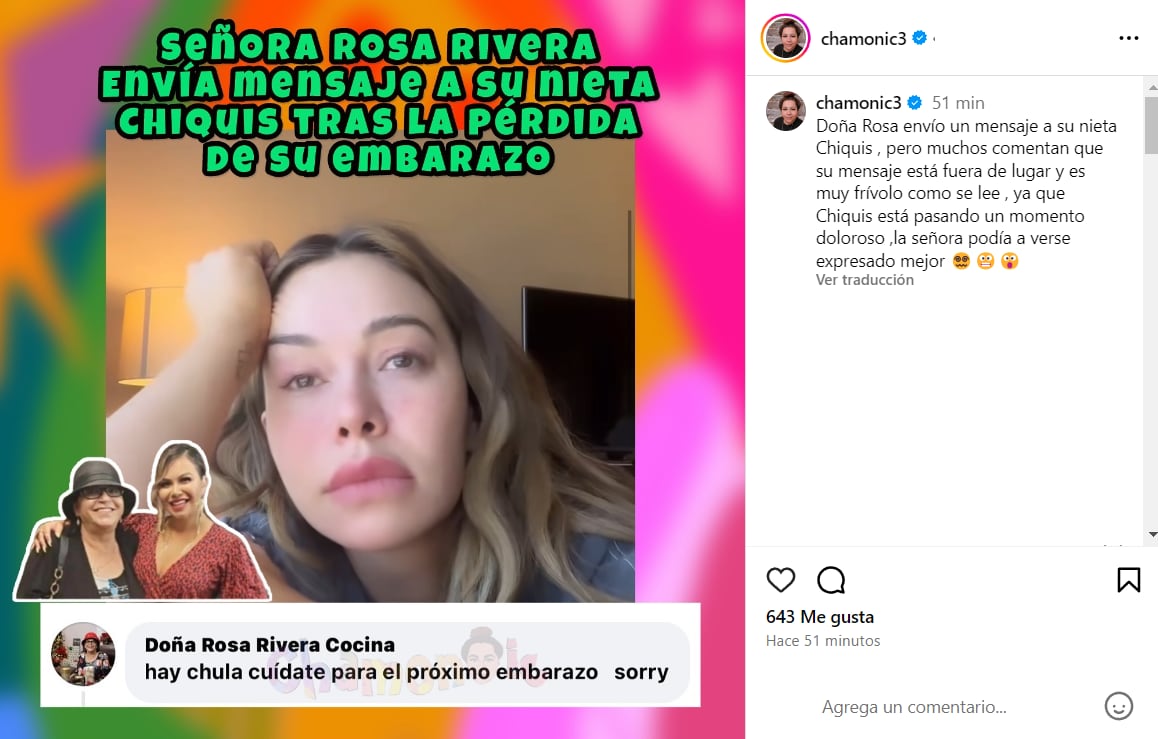 La abuela de Chiquis Rivera hizo el peor de los comentarios ante la pérdida de su nieta