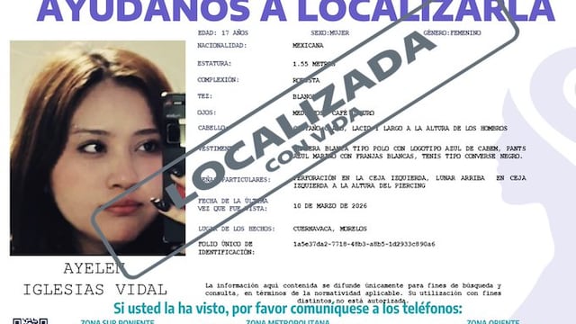 FGE desactiva boletín de búsqueda de Ayelen Iglesias Vidal.