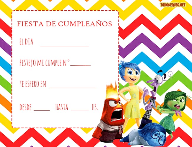 9 tarjetas de Intensamente 2 de cumpleaños para imprimir en casa