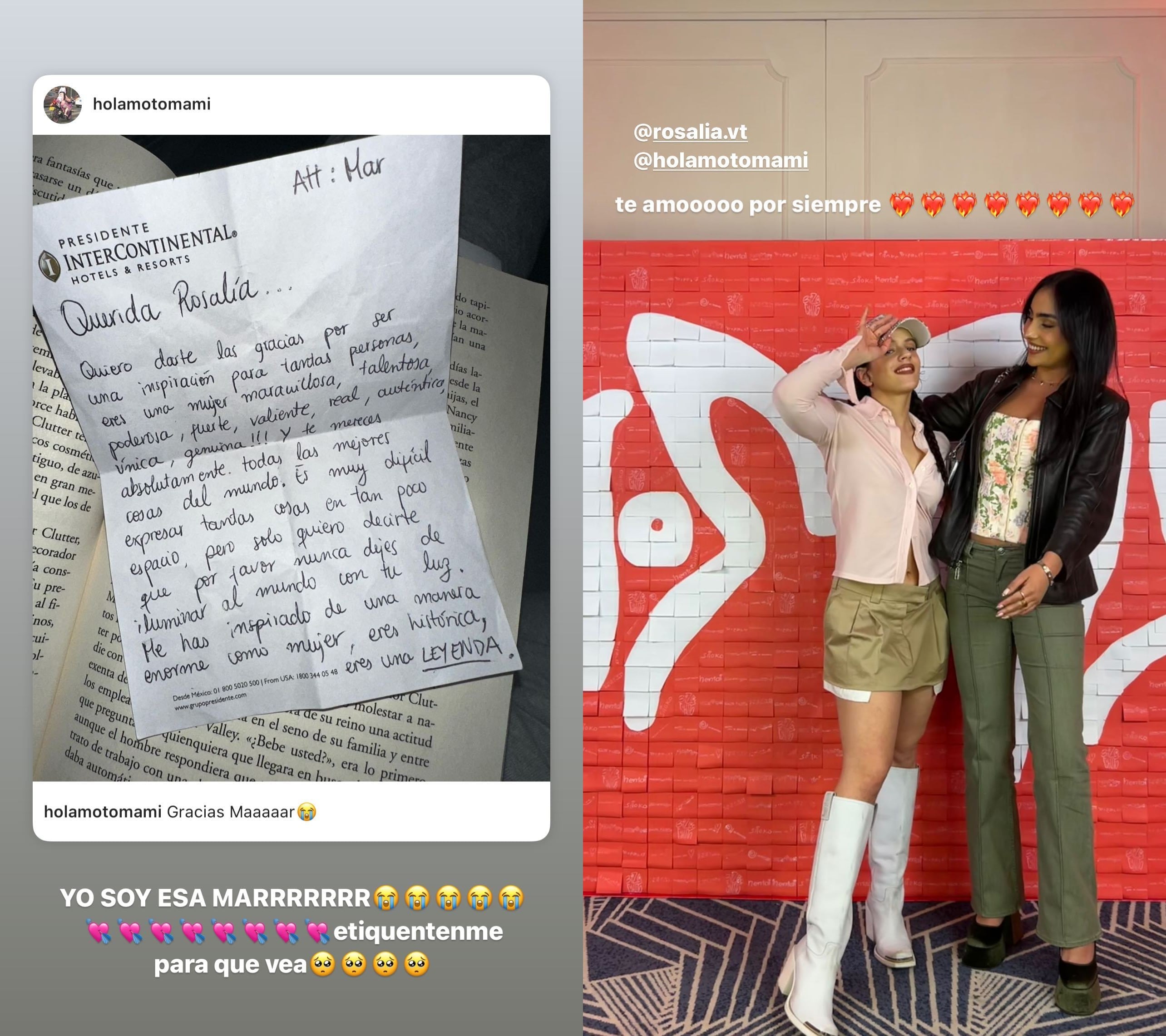 Fan le escribe nota a Rosalía