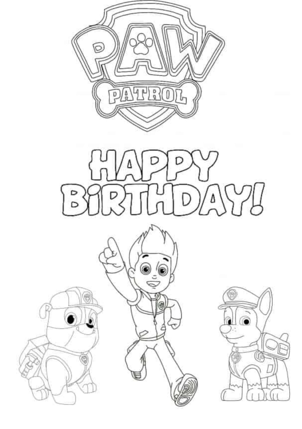 Ryder de Paw Patrol de cumpleaños
