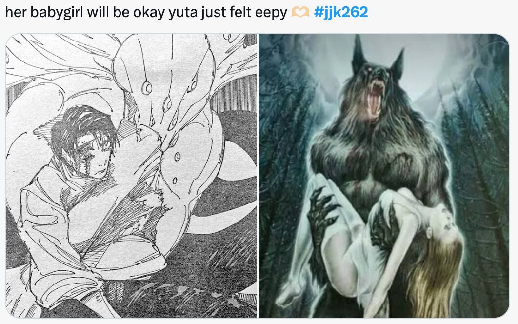 Meme del spoiler del manga 262 de Jujutsu Kaisen