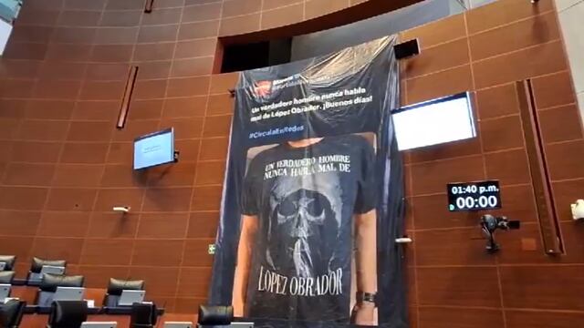 Exponen lona en la Cámara de Senadores