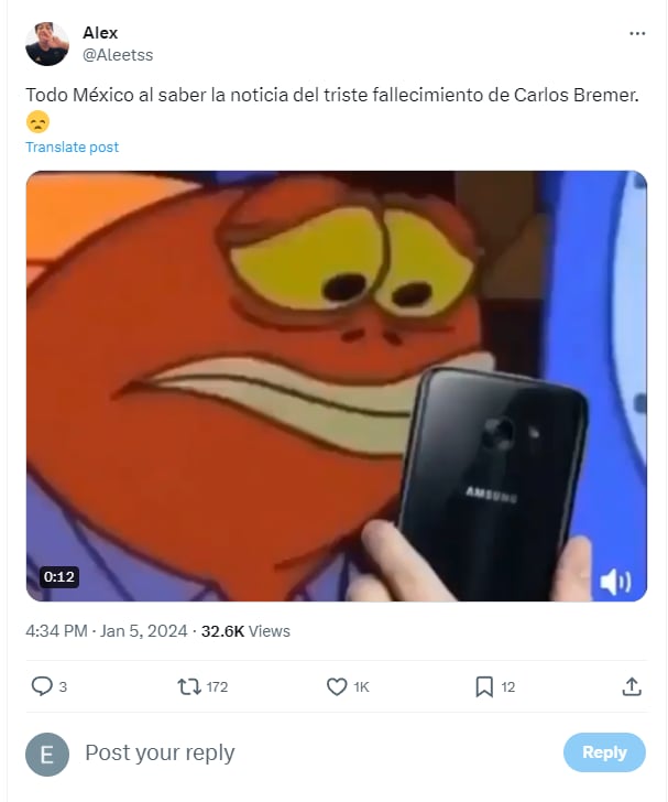 Memes por la muerte de Carlos Bremer