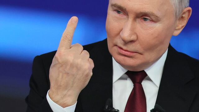 Vladimir Putin, responde preguntas durante su conferencia de prensa de fin de año en Moscú, el 19 de diciembre de 2024