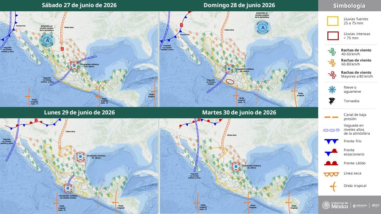 Lluvia en la CDMX sábado 27 de junio