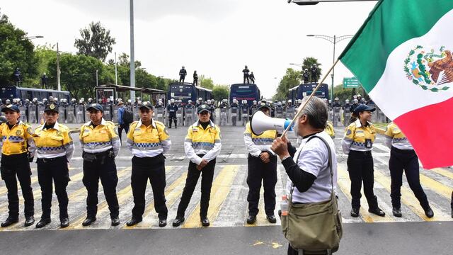 Una de las marchas en la Ciudad de México. Poca convocatoria para este 15.