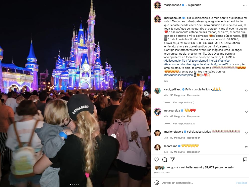 Marjorie de Sousa celebra el cumpleaños de su hijo