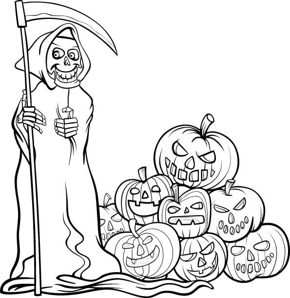 Hoz de la muerte: 7 dibujos para colorear antes de que empiece Halloween 2023