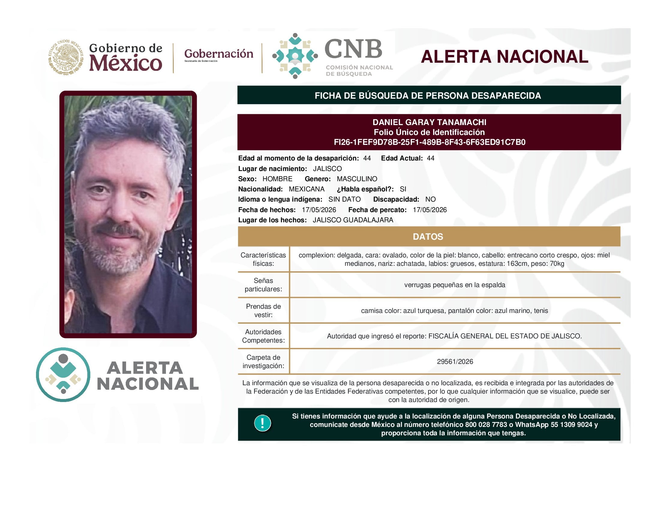 Desaparece Daniel Garay Tanamachi, empresario sinaloense en Guadalajara