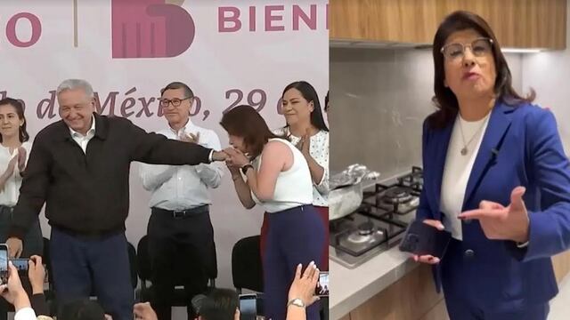 Mariela Gutiérrez besa la mano a AMLO