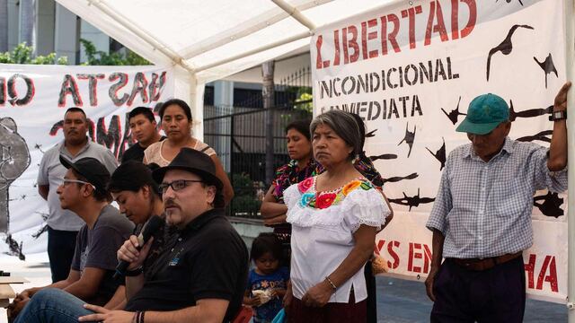 Conferencia de prensa sobre la situación de los presos indígenas de Chiapas.