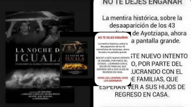 En redes sociales piden boicotear la película 'La Noche en Iguala', escrita por el periodista Jorge Fernández Menéndez, que recupera la 'verdad histórica' de la PGR.