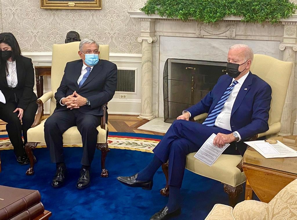 Los presidentes AMLO y Joe Biden en la Cumbre de Líderes de América del Norte