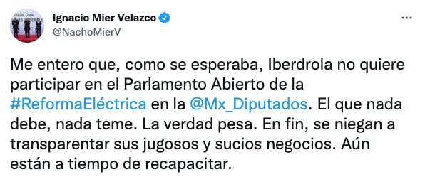 Ignacio Mier sobre Iberdrola