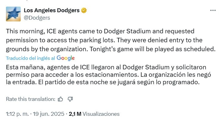 Equipo de béisbol favorito de AMLO se solidariza con migrantes y contra redadas de ICE