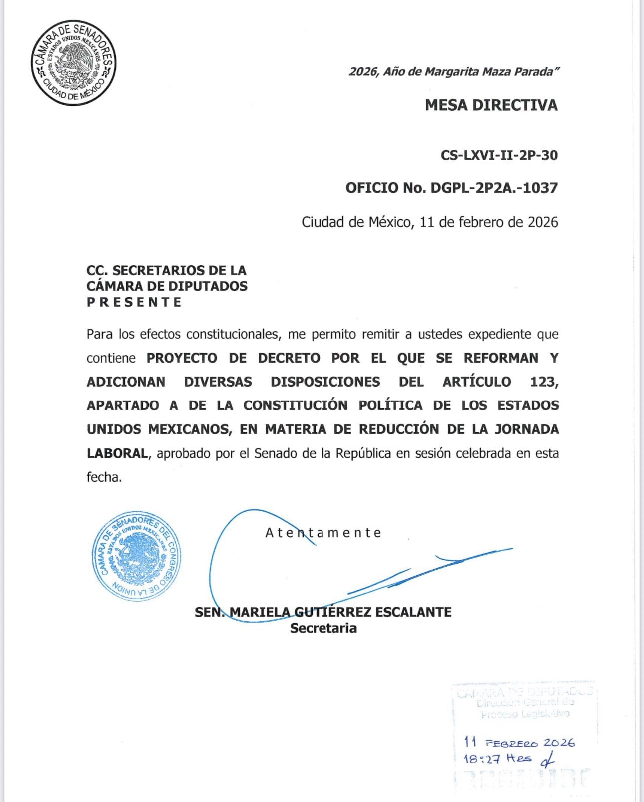 Reforma de 40 horas llega a Diputados para su discusión