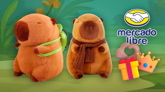 Precio 7 peluches de capibara con mochila y otras versiones de Mercado Libre por Reyes Magos