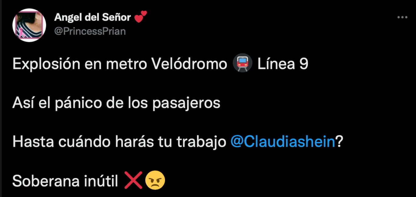 Internautas culpan a Claudia Sheinbaum por explosión en vagón del Metro de la CDMX