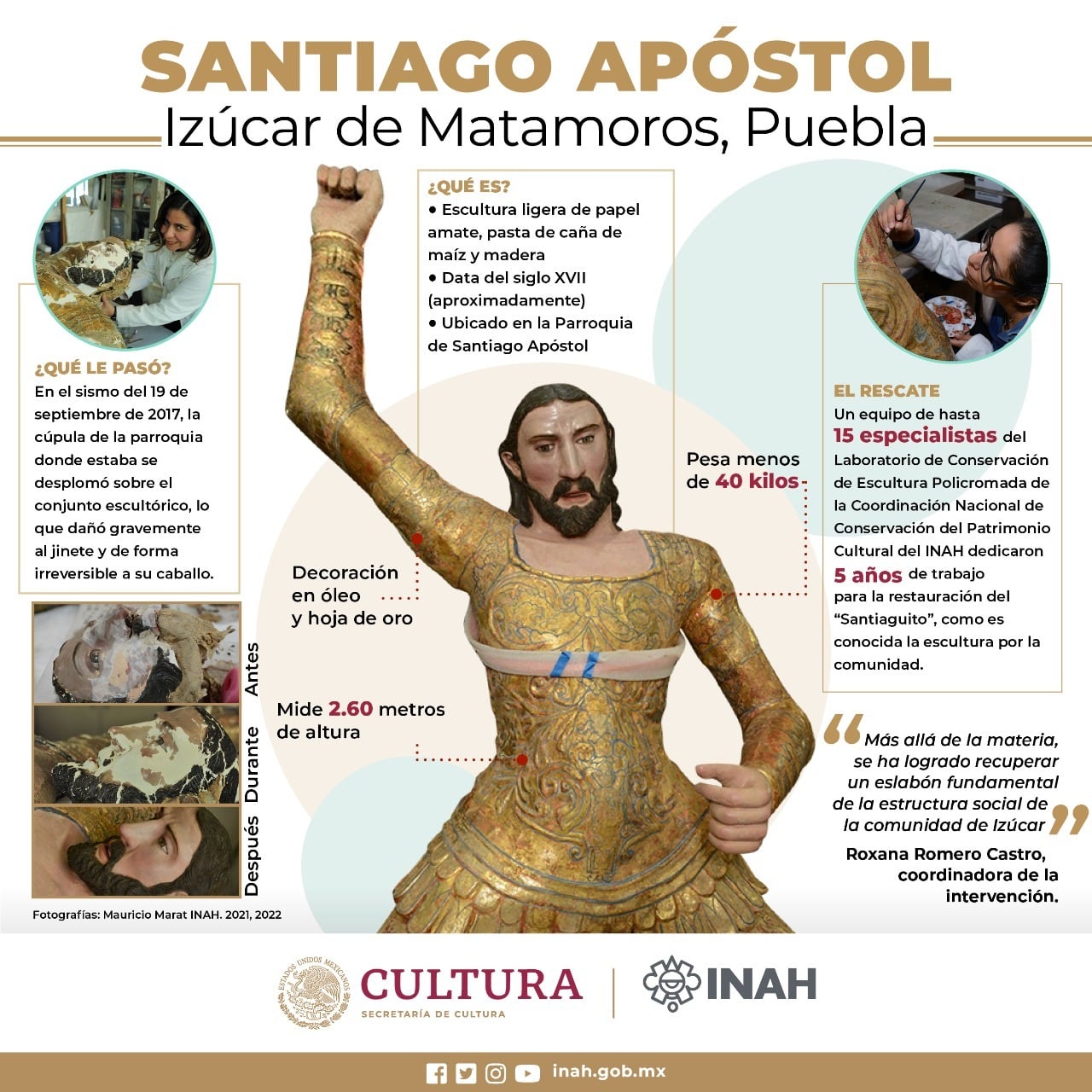 Infografía escultura de Santiago Apóstol