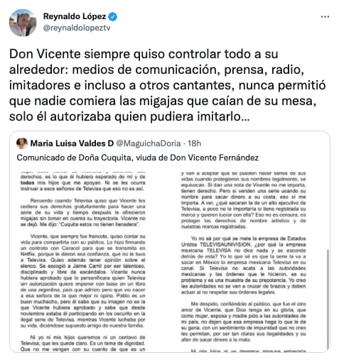 Reynaldo López sobre Vicente Fernández