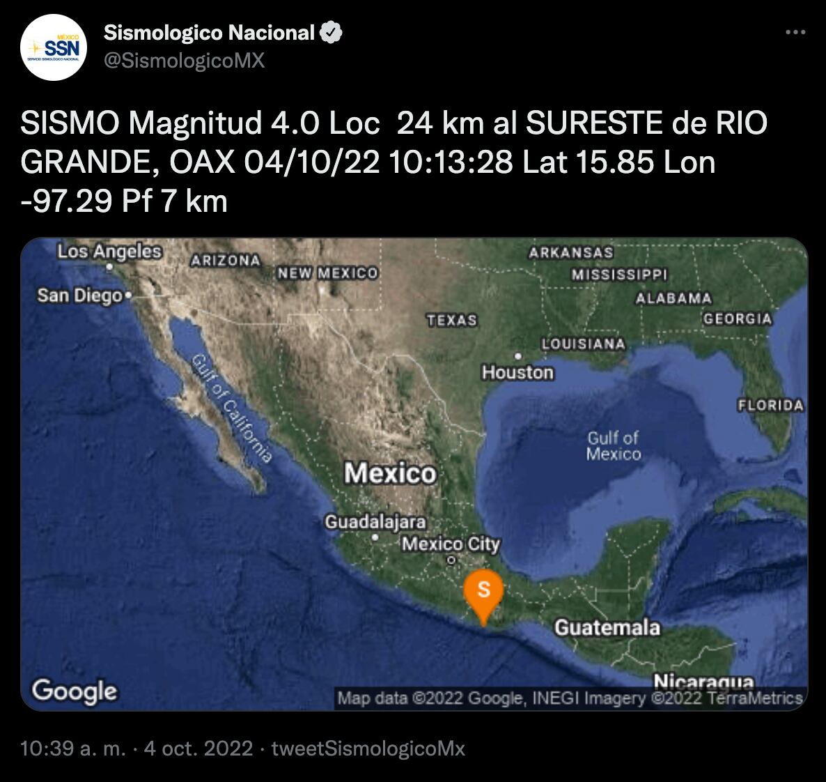 Sismo hoy magnitud 4.3 sacude Oaxaca; no ameritó alerta sísmica
