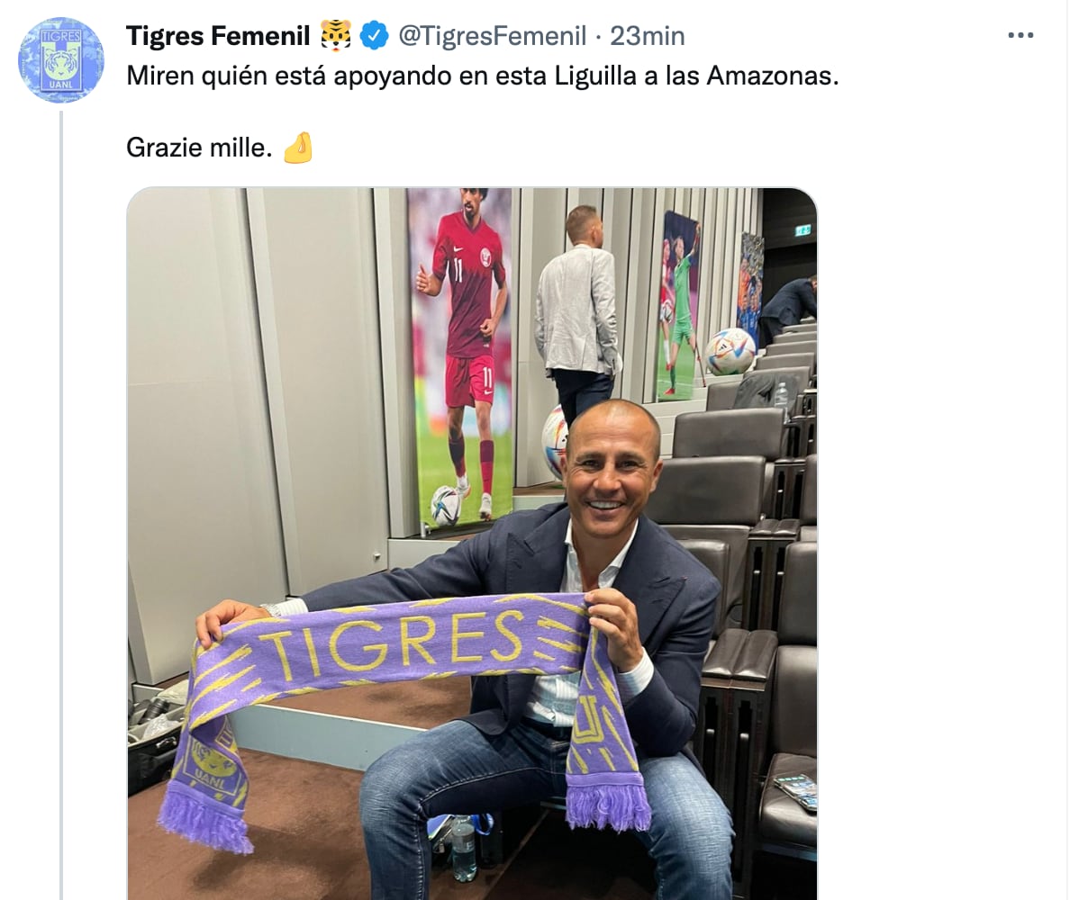 Fabio Cannavaro apoya a Tigres Femenil