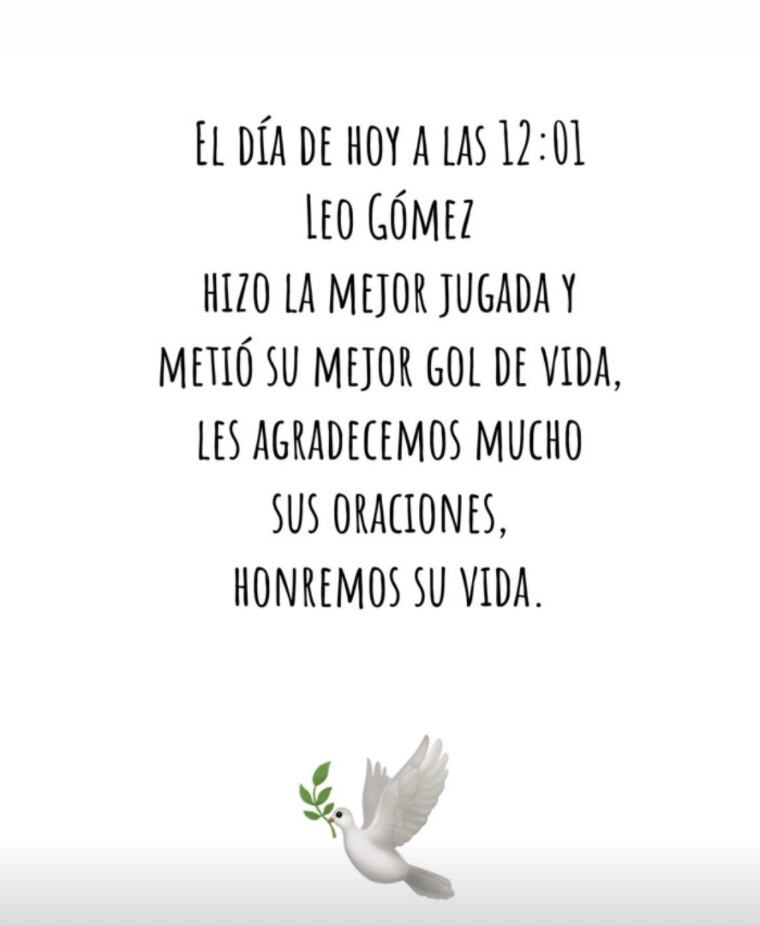 Mensaje de familia del joven Leonardo Gómez al confirmar su muerte
