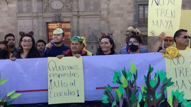 Manifestación contra el Tren Maya