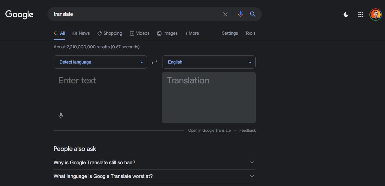 Google 'modo oscuro'