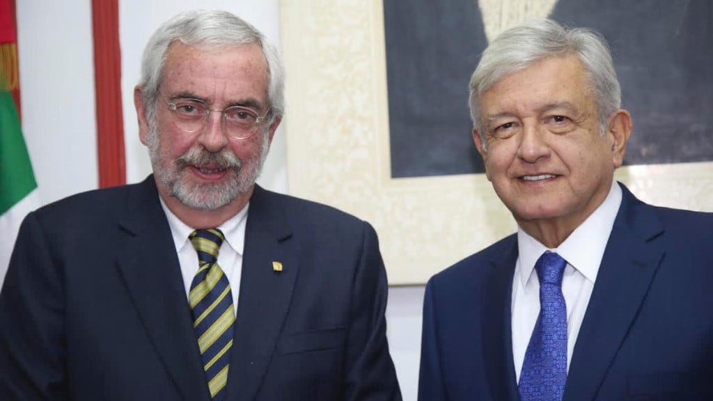 Enrique Graue, rector de la UNAM y AMLO, presidente electo