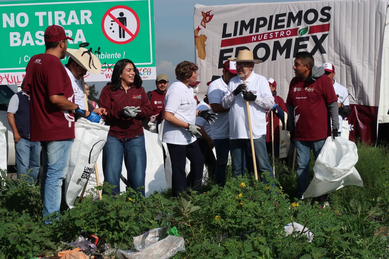Elizabeth Terrazas y Delfina Gómez inician programa de limpieza en Edomex