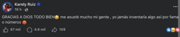 Karely Ruiz niega haber montado robo a su casa