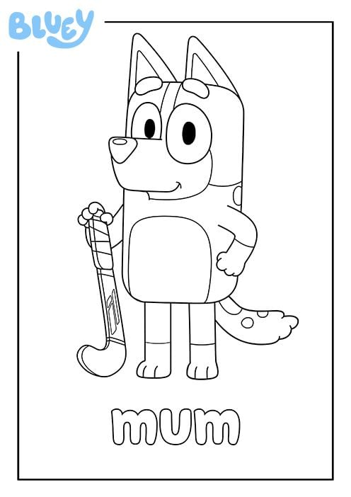 Chilli, mamá de Bluey: 7 dibujos para el Día de la Madre bonitos que puedes colorear para regalar